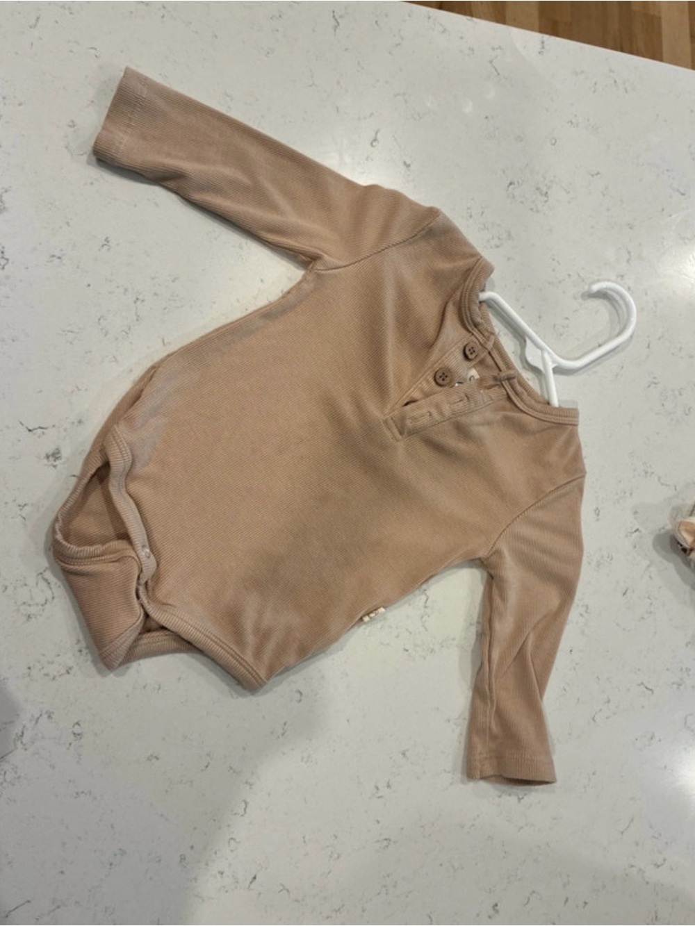 Me & Henry Tan Ribbed Onesie